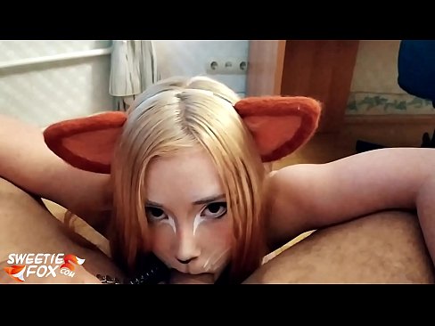 ❤️ Кицунэ глытае член і канчае ў рот ️ Супер сэкс у нас ❤